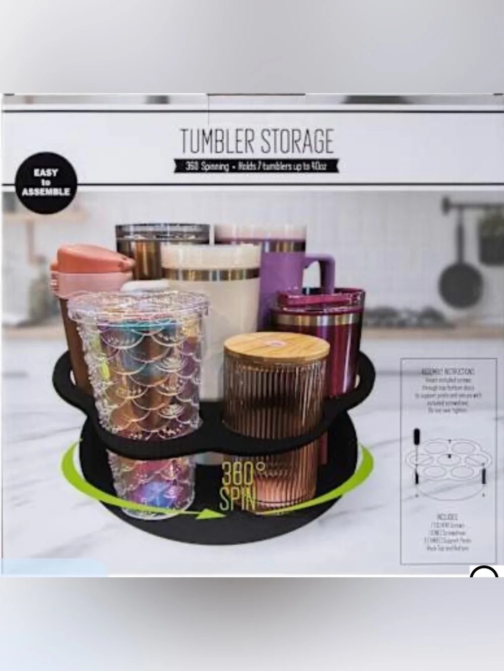 NEW Tumbler Storage Carousel Organizer